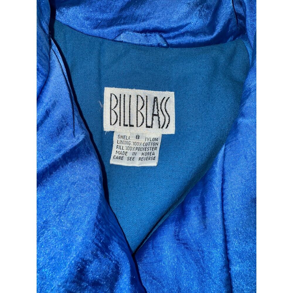 Vintage Bill Blass Cobalt Blue Oversized Puffer Jacket Women’s 8 80s Quilted - Picture 4 of 8